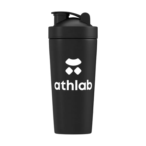 Athlab Black Steel Shaker Bottle - 750ml, Ultra Durable